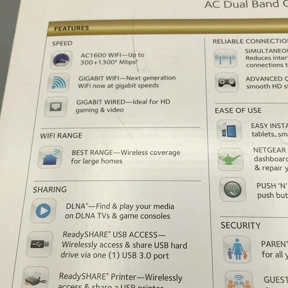 NETGEAR AC1600 Dual Band Wi-Fi Gigabit Router (R6250)